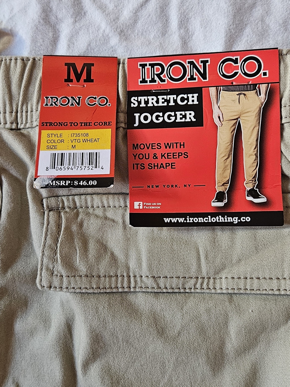 Iron Co. Men’s Stretch Jogger Pants — Wheat
